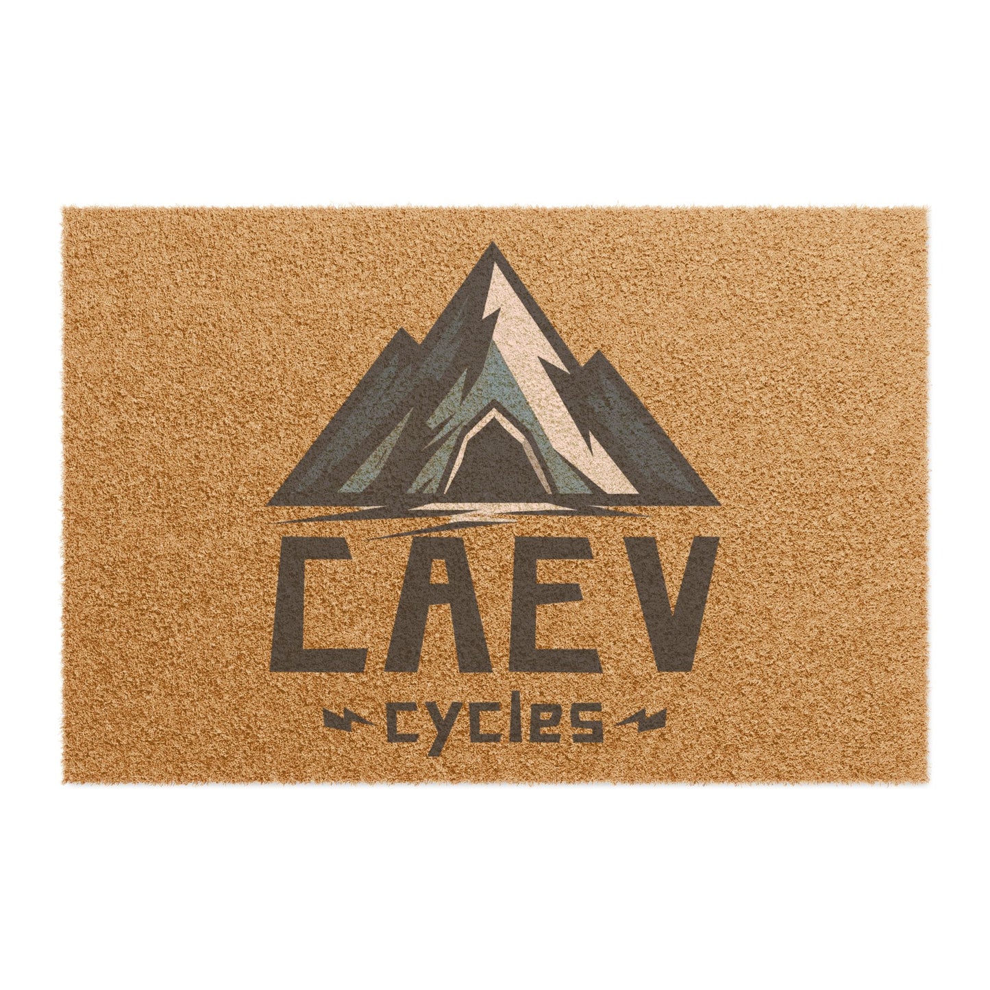 Doormat - Mountain Logo Coir Welcome Mat for Outdoor & Cabin Entry