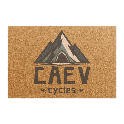 Doormat - Mountain Logo Coir Welcome Mat for Outdoor & Cabin Entry