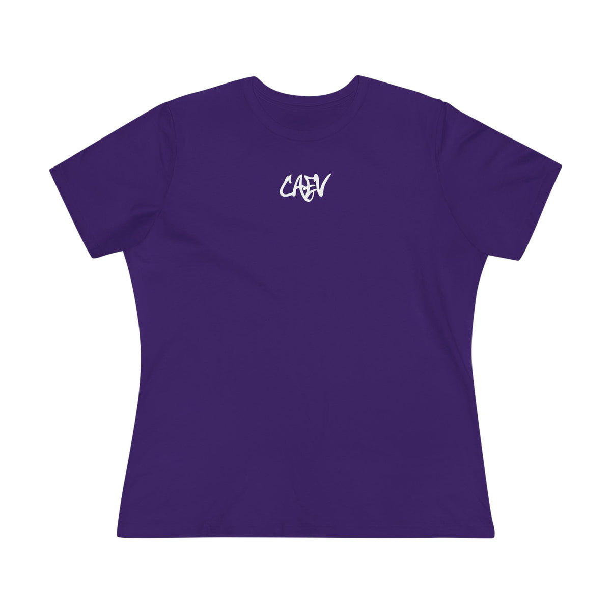 Women’s White Cotton Tee with Minimal Navy Script "Calm" – Casual Everyday Top