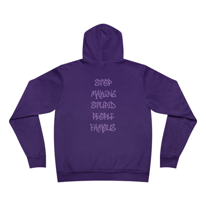 Hoodie — 'Stop Making Stupid People Famous' Graffiti Pullover