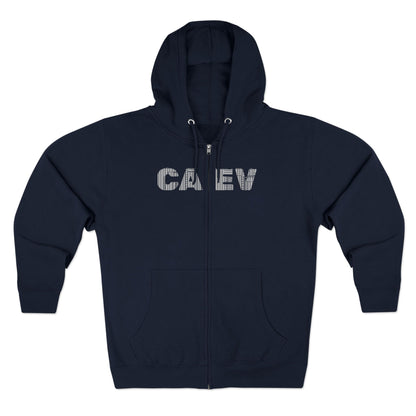 Seattle Skyline Zip Hoodie — CA EV Script Front