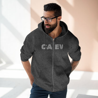 Seattle Skyline Zip Hoodie — CA EV Script Front