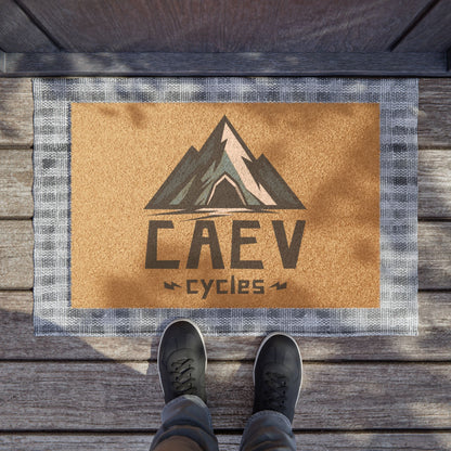 Doormat - Mountain Logo Coir Welcome Mat for Outdoor & Cabin Entry