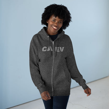 Seattle Skyline Zip Hoodie — CA EV Script Front