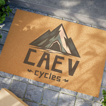 Doormat - Mountain Logo Coir Welcome Mat for Outdoor & Cabin Entry