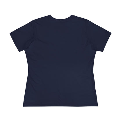 Women’s White Cotton Tee with Minimal Navy Script "Calm" – Casual Everyday Top