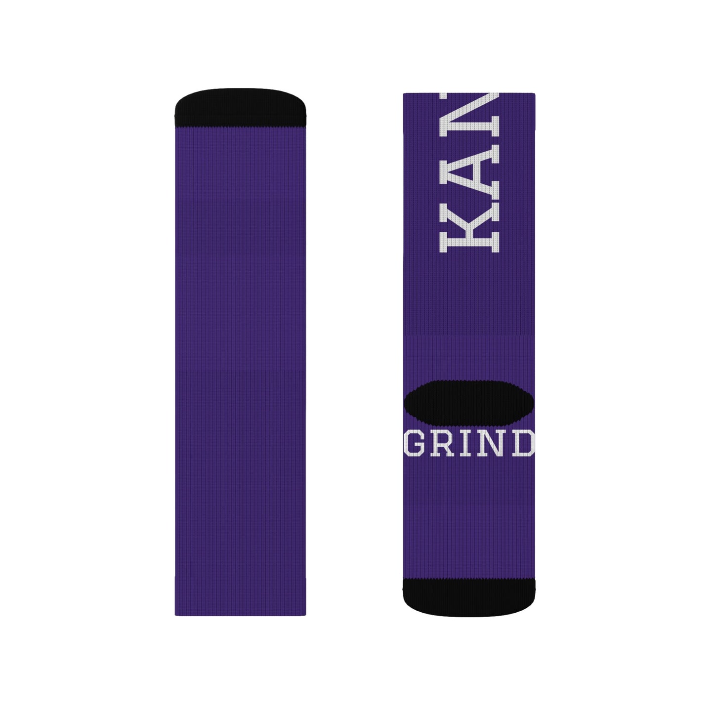 Purple Custom Team Sublimation Socks — 'GRIT' KANGS Crew Socks (Personalize Initials)