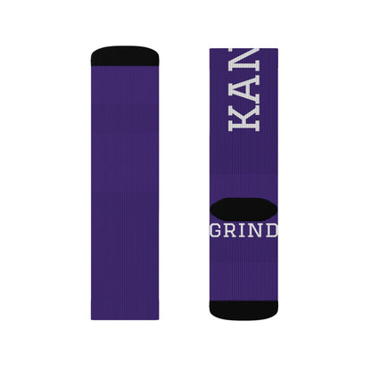Purple Custom Team Sublimation Socks — 'GRIT' KANGS Crew Socks (Personalize Initials)