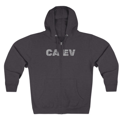 Seattle Skyline Zip Hoodie — CA EV Script Front