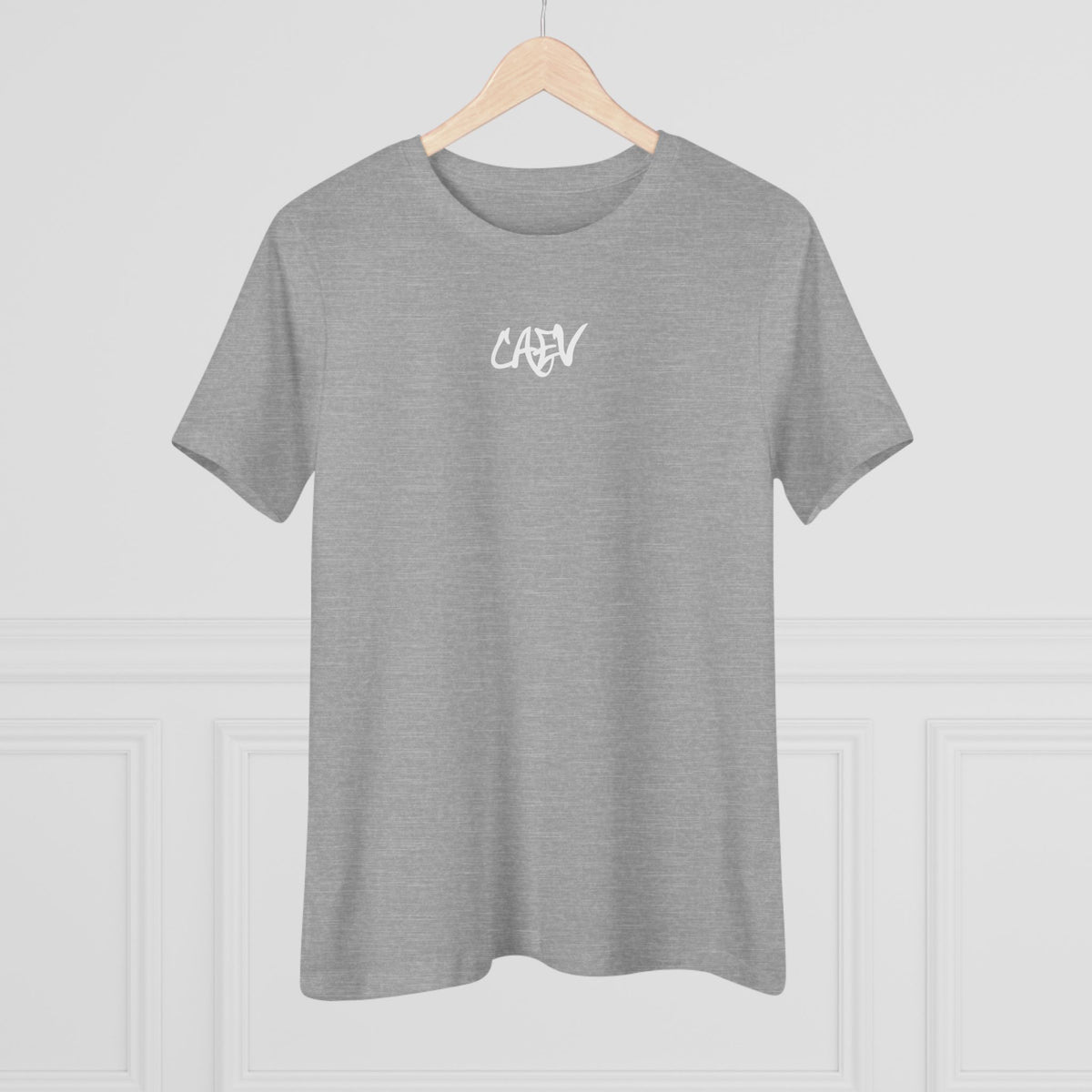 Women’s White Cotton Tee with Minimal Navy Script "Calm" – Casual Everyday Top
