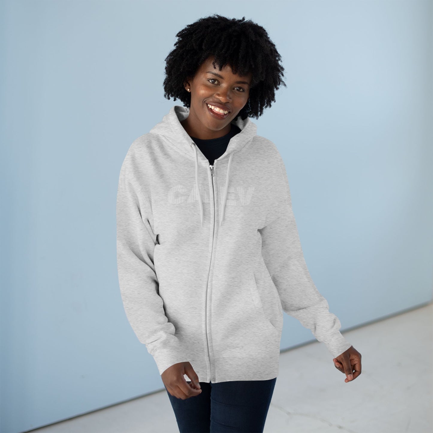 Seattle Skyline Zip Hoodie — CA EV Script Front