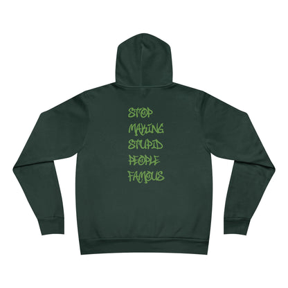 Hoodie — 'Stop Making Stupid People Famous' Graffiti Pullover