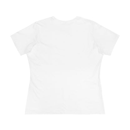 Women’s White Cotton Tee with Minimal Navy Script "Calm" – Casual Everyday Top