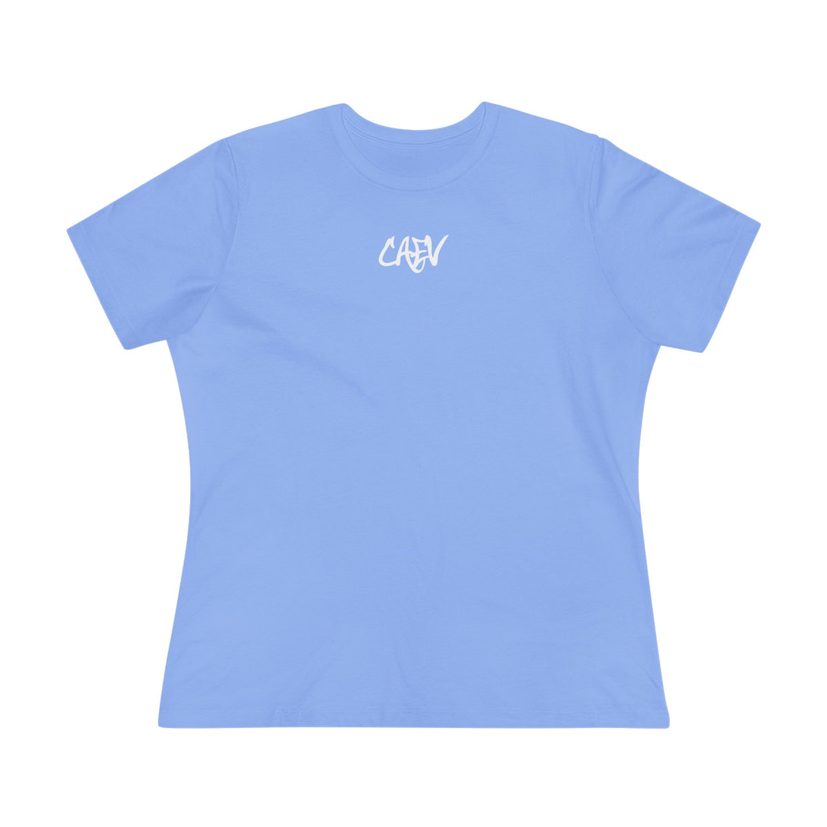 Women’s White Cotton Tee with Minimal Navy Script "Calm" – Casual Everyday Top
